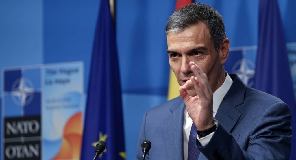 Spanish Prime Minister Pedro Sánchez at the NATO summit in The Hague, June 2025. Photo credit: REUTERS.